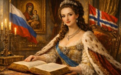 Empress Catherine and flags in opulence B Empress Catherine and flags in opulence B